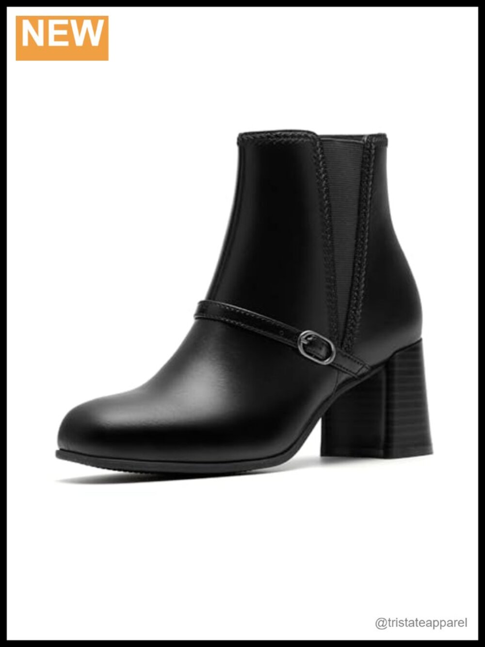 Clarks Women's Ankle Booties Premium Leather Block Heel Zip